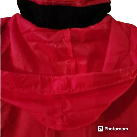 Retro Nike Windbreaker Jacket Red Black Full Zip Vintage 90s Tracksuit Style - Picture 9 of 10